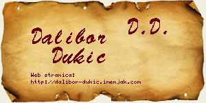 Dalibor Dukić vizit kartica
